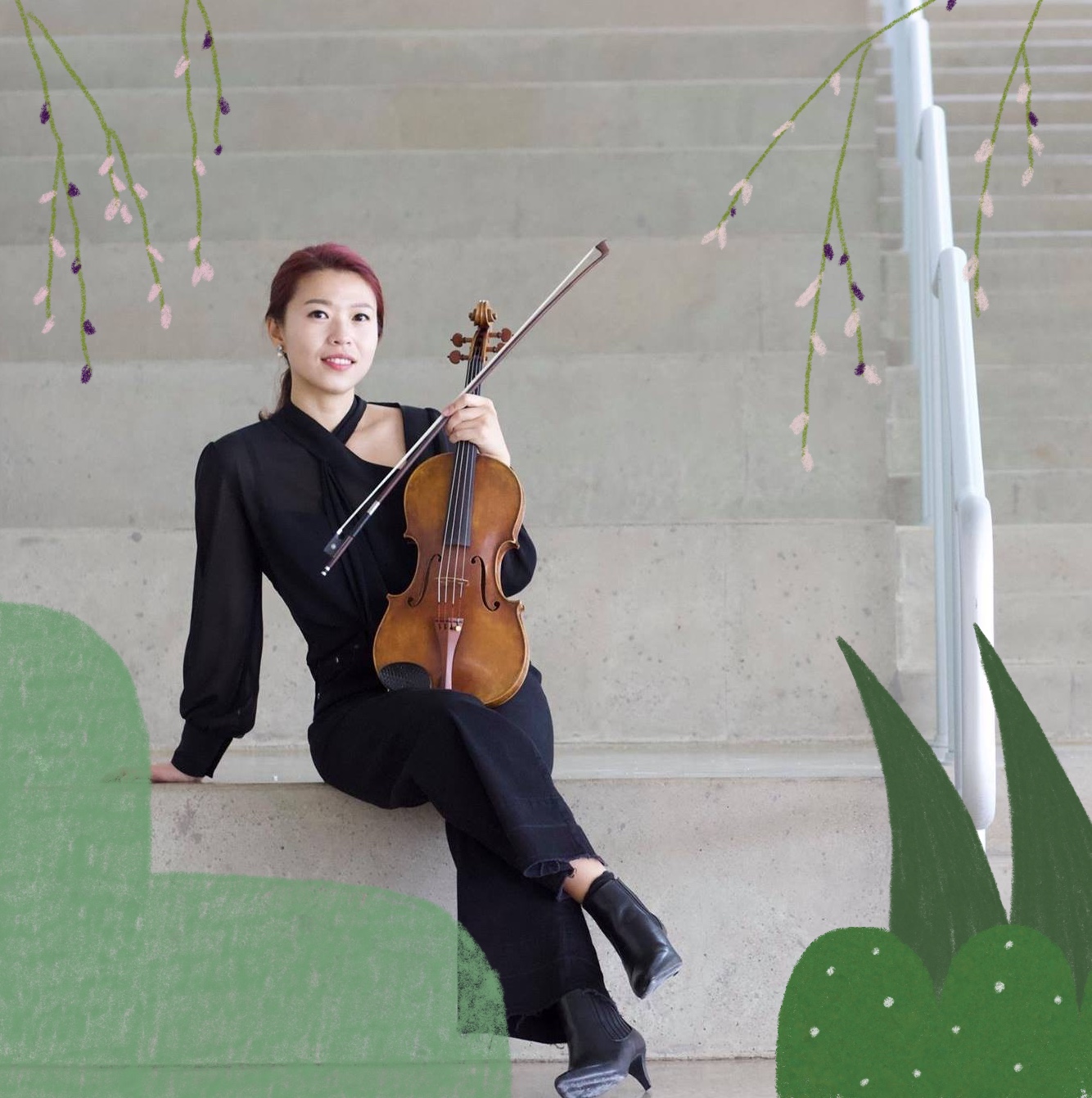 YooBin Lee seated with a viola